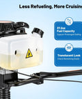 Powerful 4 Stroke 4HP Outboard Motor Short Shaft With CDI Ignition and Wind Cooling fuel tank close-up showing 37.2oz capacity.