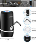 USB Charging Automatic Water Dispenser For 5 Gallon Bottle With Rechargeable Battery, stainless steel spout, silicone hose