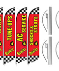 Repair Shop Promo Pack With Four Feather Flag Kits, aluminum pole sets, red flags with service text, boosting local visibility