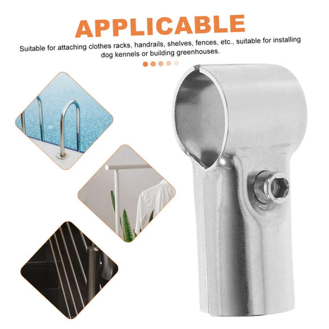 Stainless Steel Dual Pipe Panel Clamp Set for Chain Link Fence Repair and Dual Tube Connections, Easy Screw Fix, Greenhouse Shelf End Rail Brackets, Handy for Handrails and Kennels