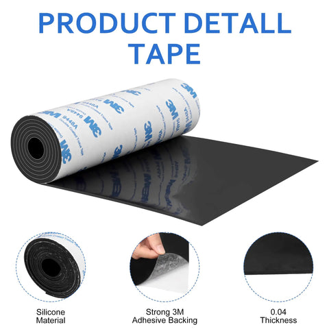 Non Slip Rubber Furniture Pads 5 Inch By 40 Inch Self Adhesive Anti Skid Tape Strip Roll For Protecting Hardwood Floors Chair Wall Protector Black Heavy Duty Durable Roll With Easy Cuttable Length For A Custom Fit
