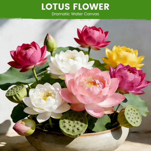 60 Seed Pack Lotus Seeds For Water Planting In Mixed Color Bowls Aquatic Water Lily Seeds For Indoor Bonsai Outdoor Ponds Garden Easy Germination And A Thoughtful Gift For Mom Women Friends