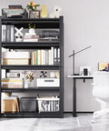Beefy Heavy Duty Metal Garage Shelving Unit 5 Tier 71 Inch Tall 35 Inch Wide 16 Inch Deep for Tools and Gear by desk