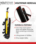 Voltstair Hercules Motorized Battery Stair Climbing Hand Truck Portable Electric Dolly with Ultra Grip track system and 500 lb capacity.