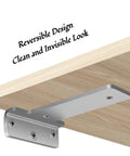 Heavy Duty Hidden L Brackets for Wood Shelves showcasing concealed installation and reversible design
