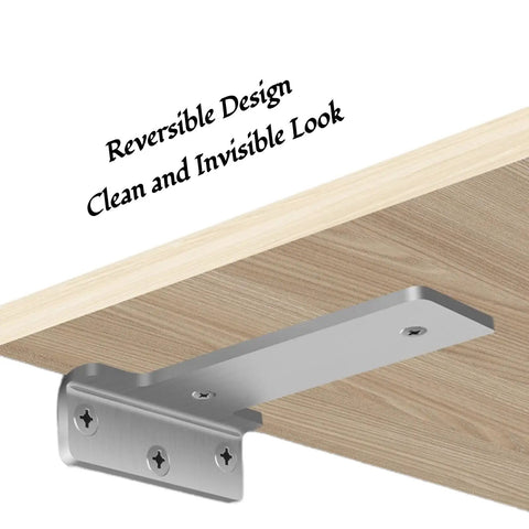 Heavy Duty Hidden L Brackets for Wood Shelves showcasing concealed installation and reversible design