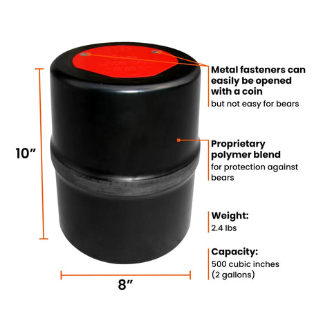 Bear-Resistant Food Canister For Backpacking And Camping In Bear Country IGBC Approved Bear-Proof Container Lightweight Gear For Hiking