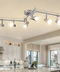 Four Light Track Lighting Kit Four Way Modern Flush Mount Ceiling And Wall Decorative Lamp With Fully Adjustable Heads.