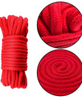 Red soft cotton rope from Soft Cotton Rope Cord Set 2 Pack 33 Feet Each 8mm Thick Twisted Rope For Craft D I Y Home Decor Black And Red Great For Gift Wrapping Furniture Decor Macrame And Creative Projects, close-up details