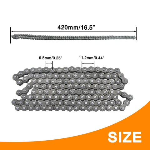 25 Drive Chain 132 Link Breaker Kit For Razor MX500 MX650 showing 420mm length and link measurements for electric dirt bikes