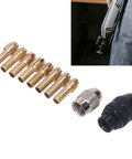 Heavy Duty Keyless Drill Chuck Collet Set Fits 1/32 To 1/8 Inch with eight brass adapters and stainless nuts for tiny bits.