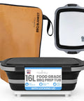 Grab And Go BBQ Prep Tub With Blanket 16L Collapsible Dish Basin And Cutting Board With Lid for meal prep, grilling, camping.