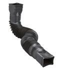 Flex A Spout Downspout Extension In Black No Fuss Easy Bend Corrugated Rainwater Redirector for 2x3 or 3x4 Downspouts