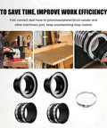 4 Inch Magnetic Dust Collection Fitting Starter Kit With One To Multi Quick Connect System and Strong Rare Earth Magnet Seal for Woodworking Shop Vacuums and Hose Tools Easy Install with receiver rings and clamps