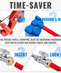 Steps to install Straight Stop Valve 6 Pack 1/2 By 3/8 Inch Compression Toilet Shutoff in four phases using push to connect fittings