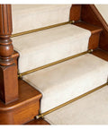 Solid Brass Stair Runner Rod Kit With Non Slip Bars And Brackets To Upgrade Carpet Runners In Your Home Or Office Featuring Easy Install Screws End Caps And Cuttable Design For A Secure Look on carpeted wooden stairs