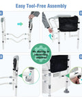 Foldable Toilet Safety Rail With Adjustable Height And Width Sturdy Carbon Steel Frame built assembly instructions