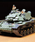One Thirty Fifth Scale US Marine M60A1 Tank Plastic Model Kit Highly Detailed Static Display Armor Model with crew figures.