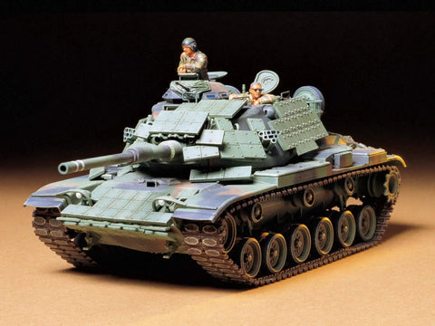 One Thirty Fifth Scale US Marine M60A1 Tank Plastic Model Kit Highly Detailed Static Display Armor Model with crew figures.