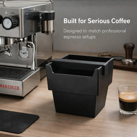 Large Capacity Espresso Knock Box 1200 ML for Coffee Grounds Disposal With Removable Knock Bar and Shock Absorbent Non Slip Base