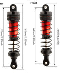 Front And Rear Aluminum Shocks Absorber Damper Set For 1 By 16 Scale RC Cars Universal Fit Upgrade Replacement Parts Red
