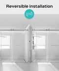 68-72 Inch Frameless Double Bypass Sliding Shower Door With Brushed Nickel Finish, Three Eighths Inch Tempered Glass, Reversible Installation