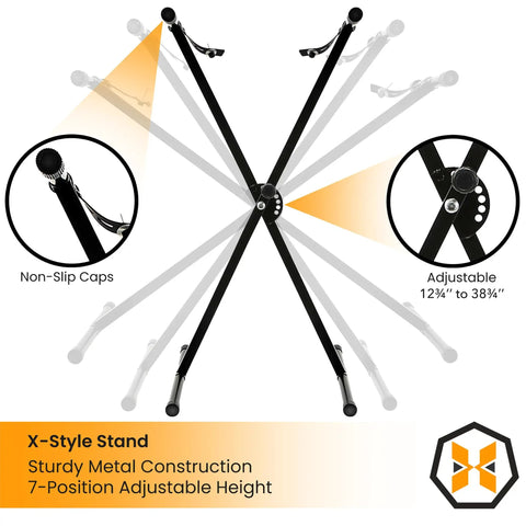 X-style stand for 61 Key Portable Keyboard Piano Kit With Stand, Built-In Speakers, Microphone, And Learning System For Beginners
