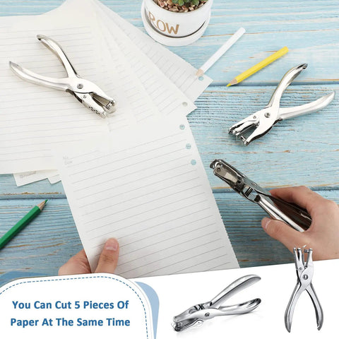Set Of 36 Circle Hole Punches for crafting and scrapbooking, handheld paper puncher with 5-sheet capacity, easy to use and durable.