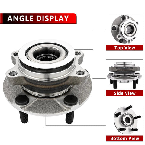 Front Wheel Hub Bearing Assembly Pair For 2008 To 2013 Nissan Rogue, 2014 To 2015 Rogue Select, 2007 To 2012 Sentra SE-R And SE-R Spec V, 5 Lug Wheel Bearing With ABS
