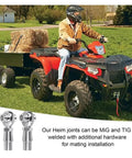 Pro Grade Chromoly Heim Joint Rod End Kit Two Piece Set with Left Thread Sealed Ball Bearings shown on ATV with trailer.