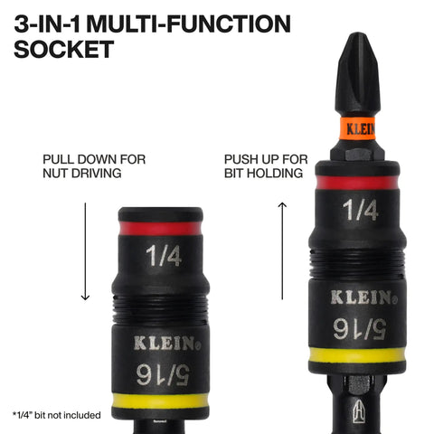 SAE And Metric Flip Socket Set With Six Flip Sockets, Twelve Hex Driver Sizes, Quarter Inch Bit Holder, socket close-up