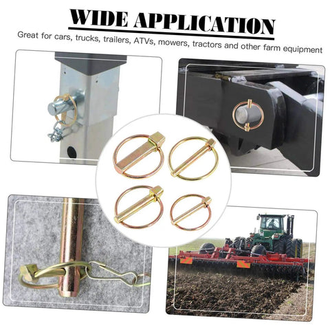 Heavy Duty Lynch Pin Kit 10 Piece Ring Style Spring Loaded Shaft Locking Pins For Trailers And Tractors Galvanized Trailer Hitch Locks Mower Lynch Pins Sturdy Pin Fasteners For Farm And Garden Gear on trailer and tractor hitches