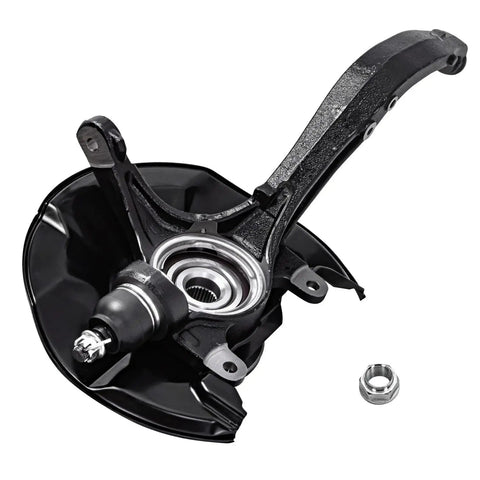 Close-up of 2 Front Steering Knuckles With Wheel Bearing Hubs Assembly For Honda Accord 2008 2012 And Acura TSX 2009 2014 Replacement Kit