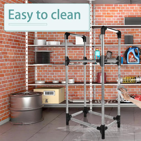 Essential Garage Heavy Duty 4 Tire Storage Rack, Vertical Stand With Space Saving Double Layer Build, Hella Sturdy Steel Frame, Solid Wheel Accessory Organizer Solution