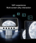 WiFi Telescope Eyepiece Camera For Astrophotography With 2.8 Inch Display And 1080P MP4 Video showcasing moon image.