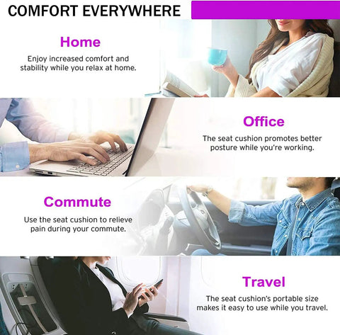 Ultra Comfy Gel Seat Cushion With Double Thick Egg Design And Non Slip Cover for home, office, commute, and travel use