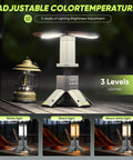 Beefy Portable Camping Light With 14000mAh Battery, telescopic lantern with adjustable color temperature and 3 lighting levels.