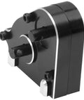 Rock Solid Heavy Duty Metal Transfer Case Gearbox For 112 Scale Rc Crawlers featuring a black and silver steel design for durability.