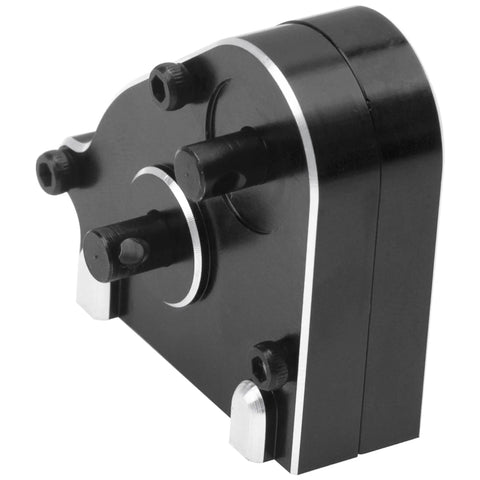 Rock Solid Heavy Duty Metal Transfer Case Gearbox For 112 Scale Rc Crawlers featuring a black and silver steel design for durability.