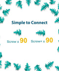 Screws Kit Top Up 180 Piece For Kids, Cardboard Construction Tools, featuring 90 screws and 90 screw+ pieces in blue.