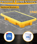 Heavy Duty Forkliftable Spill Pallet 48x24x4 Inch With 2000 Lbs Capacity Industrial Oil And Chemical Spill Containment Tray