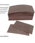 Heavy Duty Mesh Sanding Sheets For Cars And Wood: 90X180mm Dust-Free Dry Sandpaper Strips stacked and laid flat, ideal for various projects.