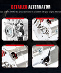 Chrome 1 Wire Self Exciting Alternator For Hot Rod GM Small Block V8 305 350 Chrome Finish Street Ready Upgrade Replaces ADR0335 C 240 203 3DC 7127 SE105C 400 12395 1 2400 11DR 2 in detailed view showing design and connectors.