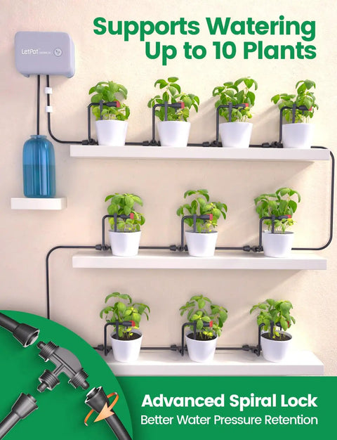 Smart Automatic Watering System For Potted Plants With Wi-Fi And App Control, 3-tier setup for up to 10 plants indoors