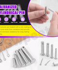 All In One Clevis Pin Kit With 51 Pieces In 18 Sizes M5 M6 M8 M10 M12 Zinc Plated Flat Head Pins Plus Cotter Pins For Quick Fittings