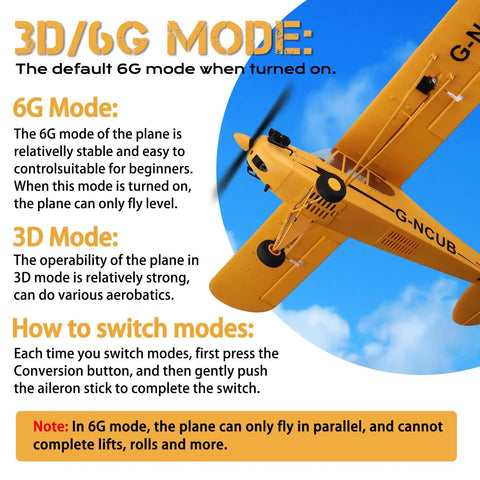 WLtoys A160 J3 RC Plane With 5 Channel Precision Control 3D And 6G Flight Modes details and instructions