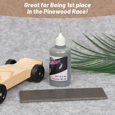 Derby Car Weight Kit With 3 Oz Adhesive Tape Weights, Cut-To-Fit Flexible Weights, And 40 Ml Graphite Lubricant Powder for Tune-Up