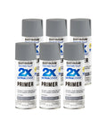 Pro Grade Painter Touch Spray Primer In Flat Gray Six Pack Of Twelve Oz Cans For Wood Metal And Plastic With Fast Dry Formula And Zero Hassle Any Angle Grip Application.