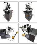 Heavy Duty Electric Pipe Bender Machine Delivering Knockout Tube Curves And Easy Roller Adjustments, showing four angles with controls.