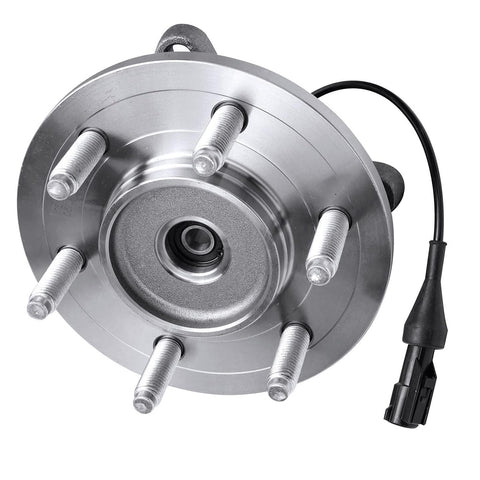 Front view of 4WD Front Wheel Bearing Hubs Assembly for Ford F150 Expedition Lincoln Mark LT 6 Lug Replacement